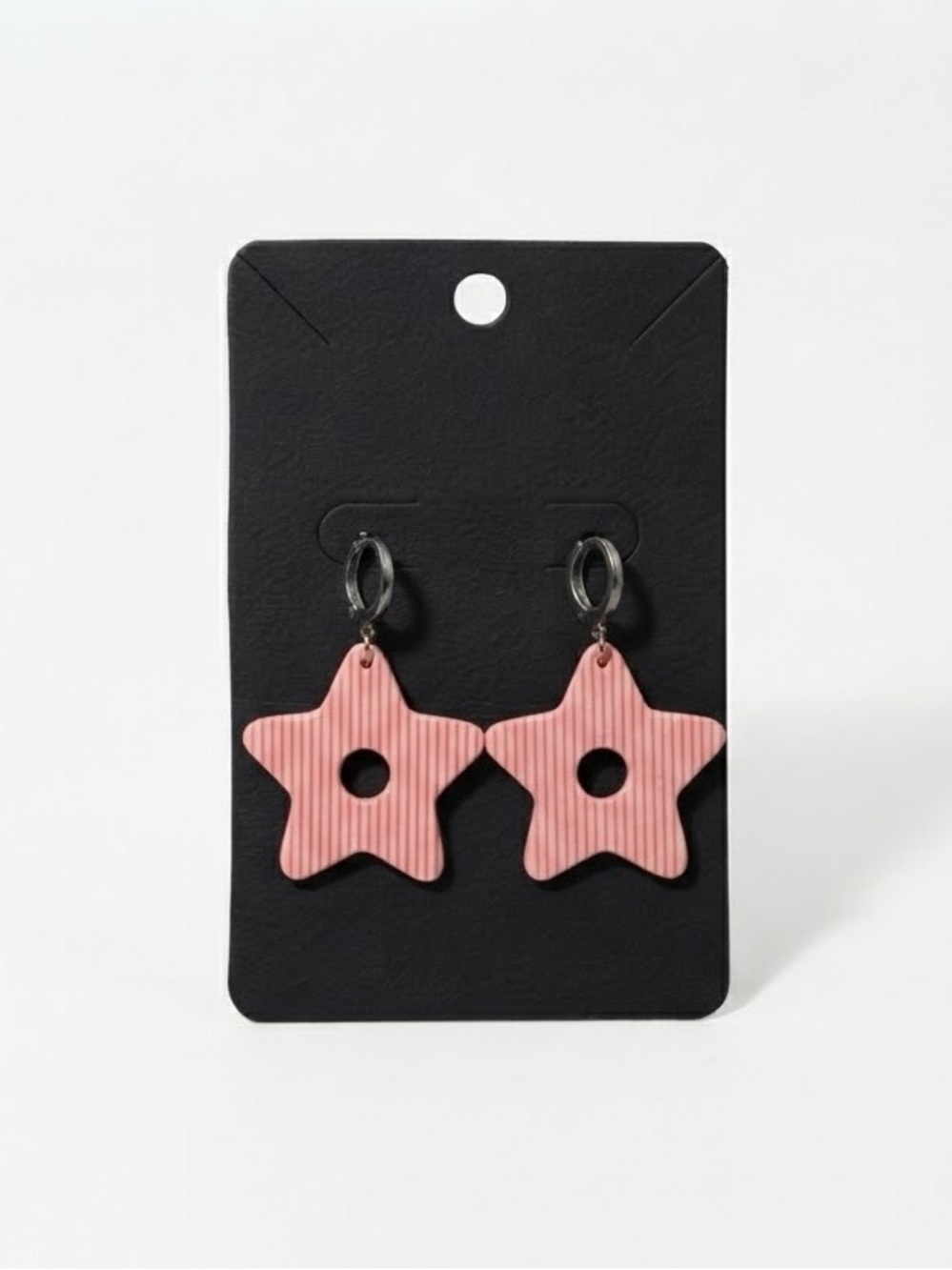 Pink Star Hoop Earrings for Kids